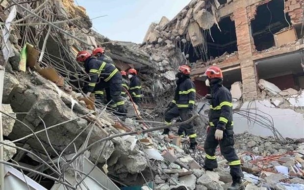The Vietnamese Embassy in Turkey has been actively supporting the mission of the Ministry of Public Security which is on search-and-rescue duty in areas bearing the brunt of the devastating February 6 earthquake. (Photo: VNA)