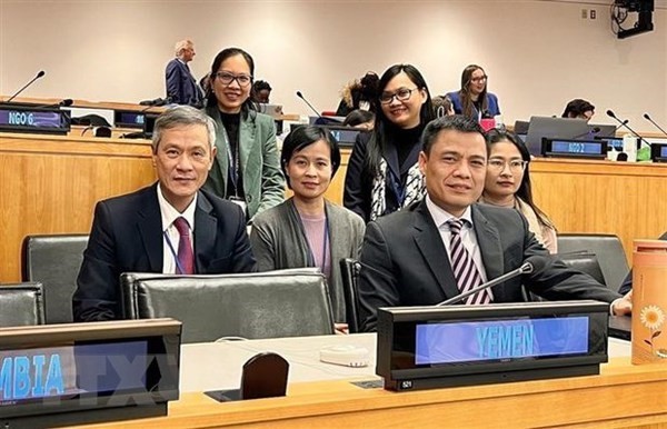  Vietnamese delegation at the session was led by Ambassador Dang Hoang Giang, Permanent Representative of Vietnam to the UN (Photo: VNA)