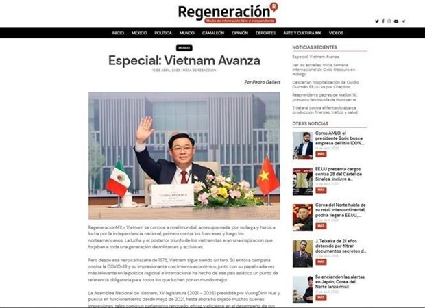 Regeneración runs an article on the upcoming visit by Vietnamese top legislator to Latin America. (Photo: VNA)