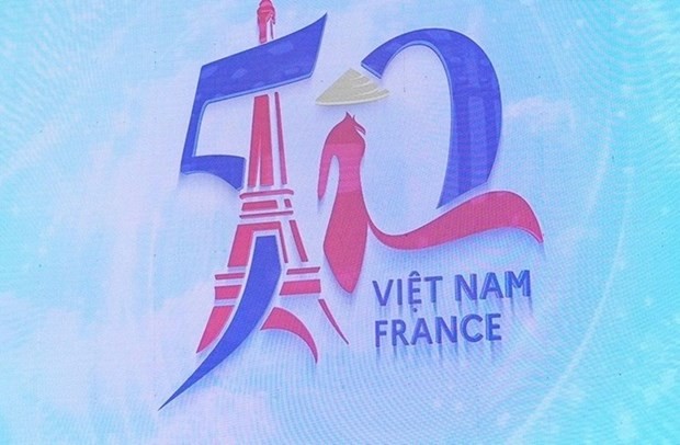 The logo marks the 50th anniversary of Vietnam-France diplomatic ties this year. 