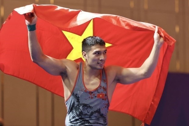 Vietnamese wrestler Can Tat Du (Photo: VNA)