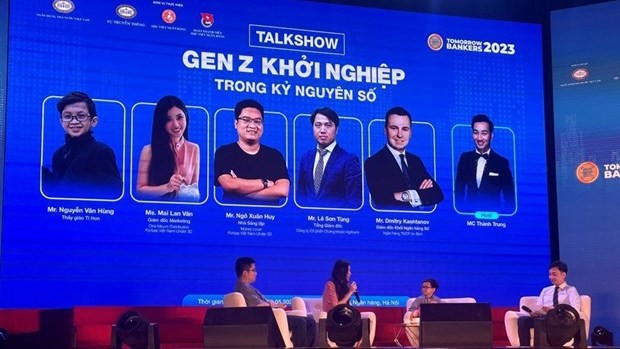 Speakers at the talk show "GenZ Start-ups in the Digital Age" (Photo: VNA)