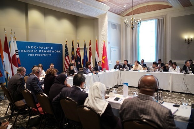 At the Indo-Pacific Economic Framework for Prosperity (IPEF) ministerial meeting in Detroit, Michigan, the US (Photo: VNA)