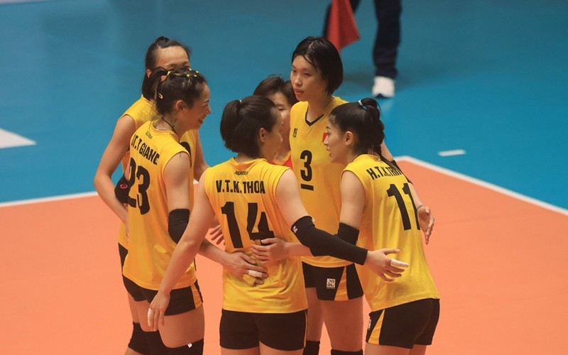 The Vietnamese women’s volleyball team has an impressive performance as they did not lose a set at the AVC Challenge Cup 2023. (Photo: VNA)