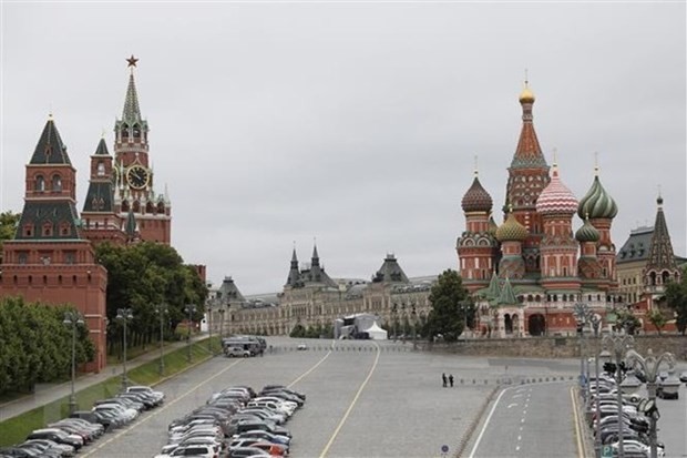 Russian law enforcement forces are deployed on Red Square in Moscow on June 24 (Photo: Xinhua/VNA)