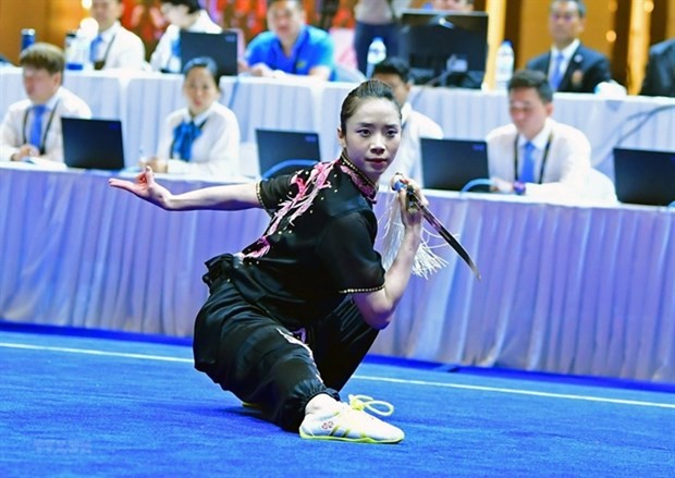 Duong Thuy Vi is golden hope of the Vietnamese wushu in the Asian Games in China. (Photo: VNA)