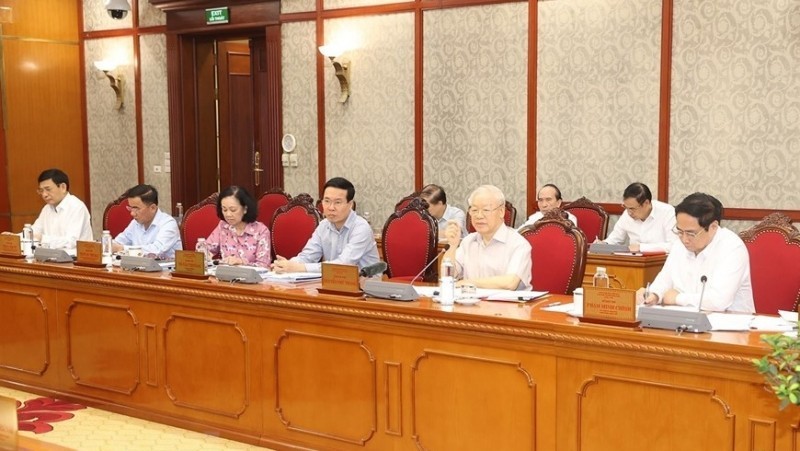 Party General Secretary Nguyen Phu Trong speaks at the meeting. (Photo: VNA)