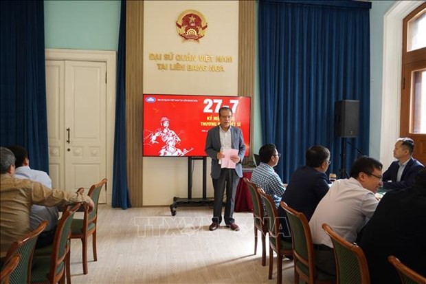Vietnamese Ambassador to Russia Dang Minh Khoi speaks at the event (Photo: VNA)