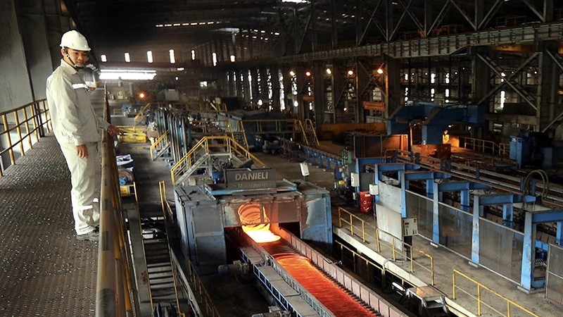 Steel production line at Hoa Phat Steel Joint Stock Company. (Photo: Danh Lam) 