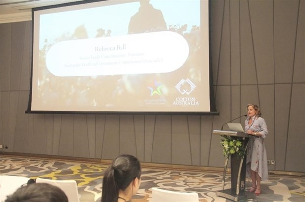 Rebecca Ball, Senior Trade and Investment Commissioner at Austrade, speaks at the seminar in Ho Chi Minh City. (Photo courtesy of the organiser)