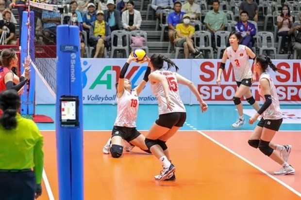 Vietnam show perfect performance to beat Chinese Taipei 3-1 in their Group C match of the Asian Senior Women's Volleyball Championship. (Photo: AVC)