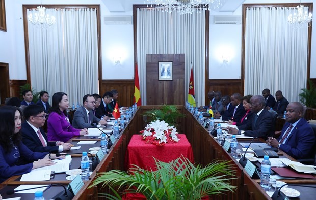 At the talks between Vietnamese Vice President Vo Thi Anh Xuan and Mozambican Prime Minister Adriano Maleiane. (Photo: VNA)