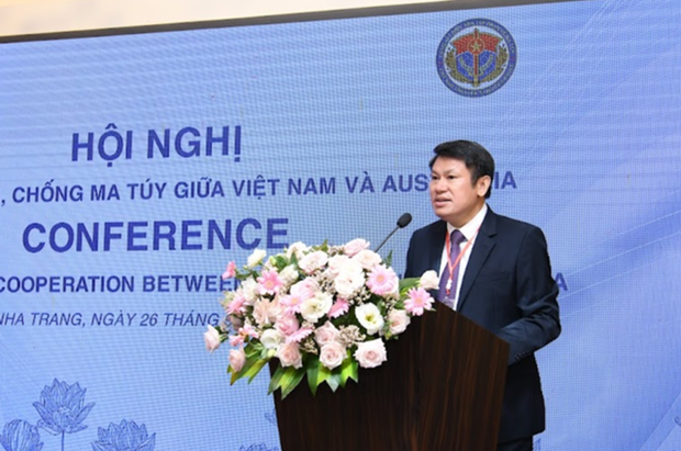 Lt. Gen. Nguyen Van Vien, Director of the Police Department for Drug Related Crime Investigation, speaks at the conference on September 26. (Photo: baochinhphu.vn)