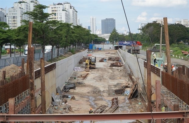 A road construction site in Ho Chi Minh City. (Photo: VNA)