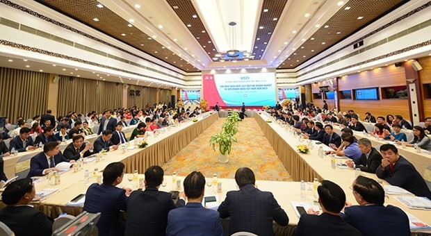 An overview of the national conference of Vietnamese business associations and entrepreneurs in 2023 (Photo: VNA)