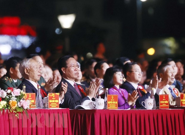 President Vo Van Thuong attends the ceremony marking the 60th anniversary of Quang Ninh province. (Photo: VNA)