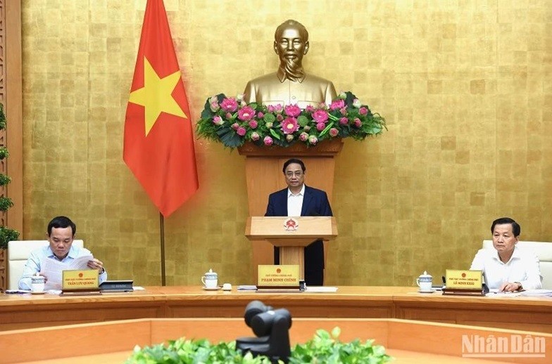 Prime Minister Pham Minh Chinh speaks at the meeting (Photo: NDO)