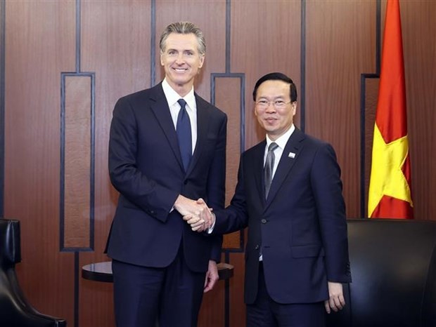 President Vo Van Thuong and Governor of California Gavin Newsom (Photo: VNA)