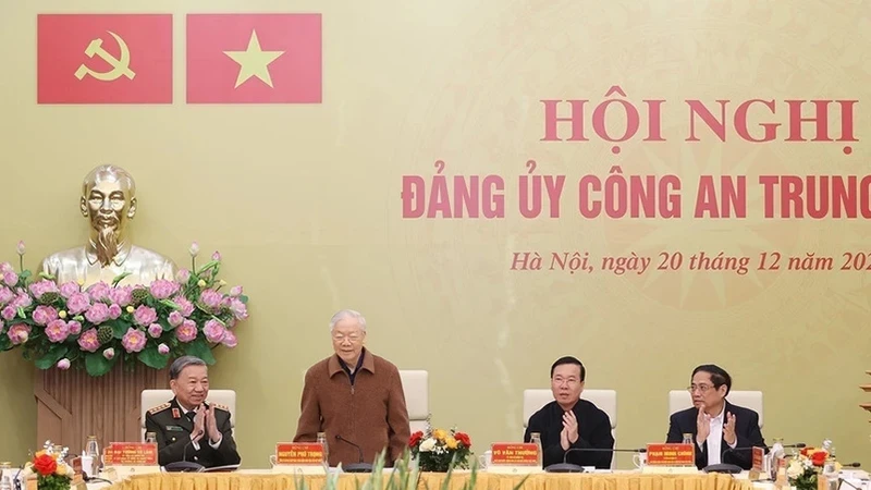 Party General Secretary Nguyen Phu Trong attends the conference. (Photo: VNA)