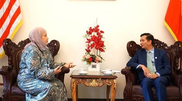 Vietnamese Ambassador to Malaysia Dinh Ngoc Linh grants an interview to Bernama (Photo: VNA)