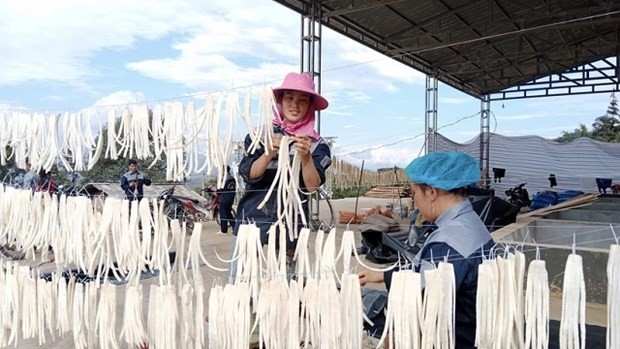 First container of Ha Giang pickled daikon in 2024 exported to Japan (Photo: VNA)