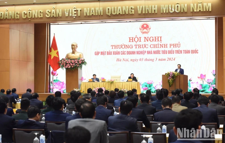Prime Minister Pham Minh Chinh speaks at the meeting. (Photo: NDO)