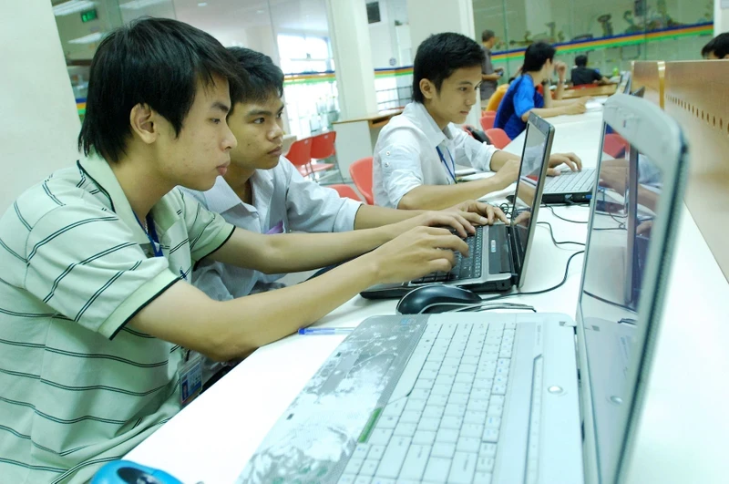 Information technology student at FPT University Hanoi. (Photo: Tran Hai)