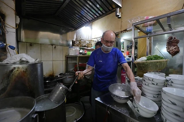 A picture taken at Pho Khoi Hoi in Hanoi, a newcomer to the Michelin Gourmand list for 2024. (Photo Courtesy of noipho360.vn)