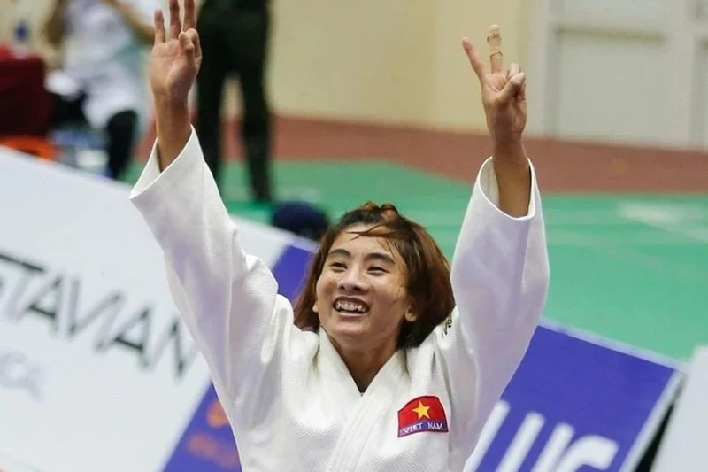 Judo fighter Hoang Thi Tinh (Photo: Dung Phuong)
