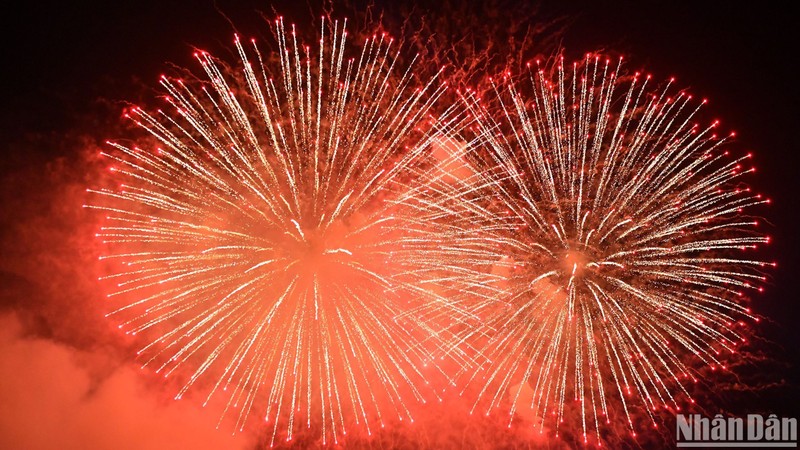 Fireworks illuminated the sky over the historic river.