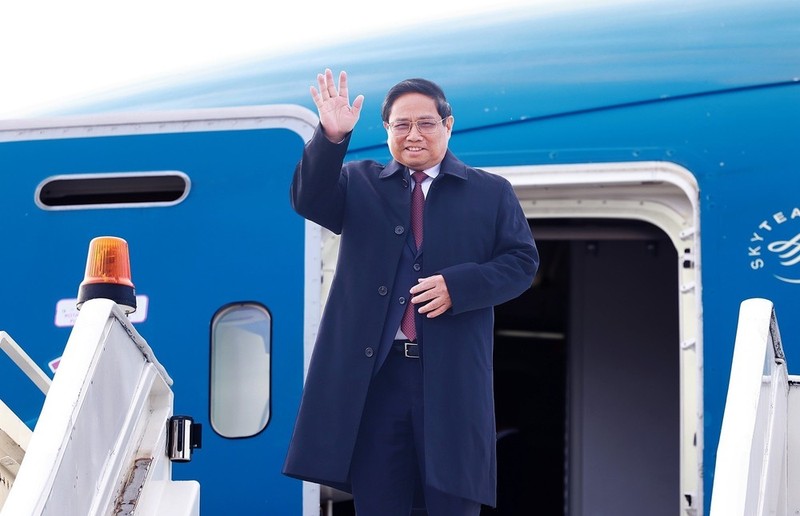 Prime Minister Pham Minh Chinh arrives in Kazan city of Russia (Photo: VNA)