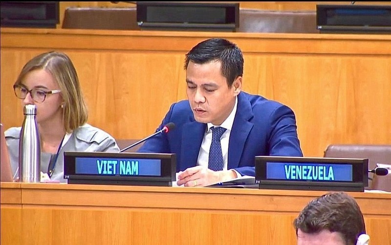 Ambassador Dang Hoang Giang, Permanent Representative of Vietnam to the United Nations, speaks at the debate (Photo: VNA)