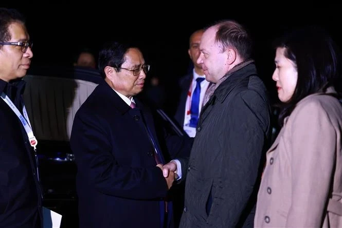 Prime Minister Pham Minh Chinh at Kazan International Airport, concluding his trip to Russia to attend the expanded BRICS Summit. (Photo: VNA)