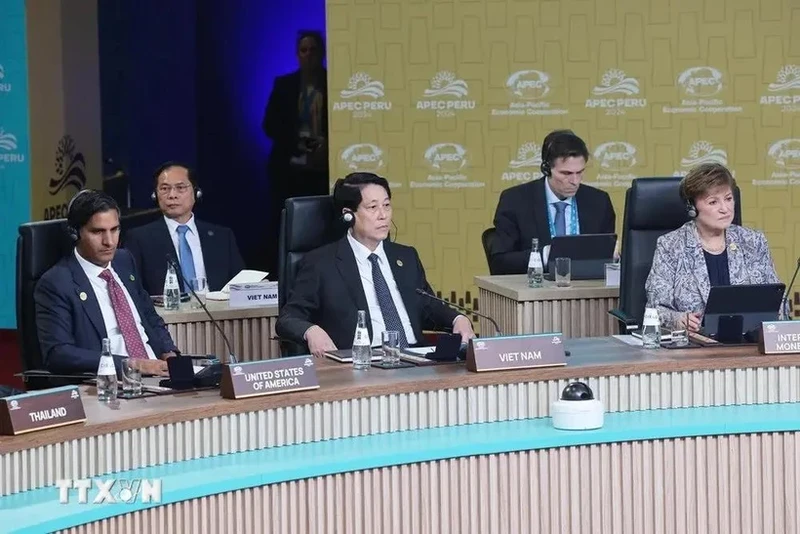 State President Luong Cuong at the 31st APEC Economic Leaders' Meeting in Peru. (Photo: VNA)