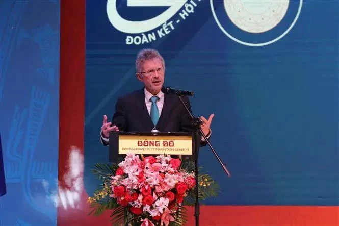 President of the Senate of the Czech Republic Milos Vystrcil speaks at the even marking 25th anniversary of the Vietnamese Association in Czech Republic. (Photo: VNA)