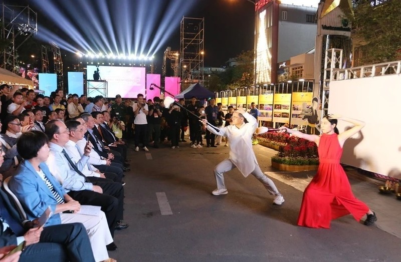 Korean martial artists perform at the Ho Chi Minh City International Martial Arts Festival 2024. (Photo: VNA)