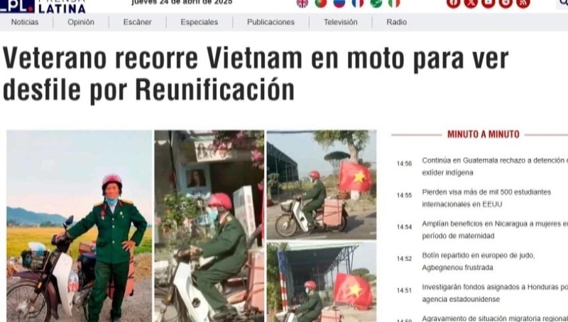 Prensa Latina article reports on Tran Van Thanh's journey. (Photo: VNA) 