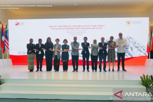 The 43rd High-Level Task Force on ASEAN Economic Integration (HLTF-EI) meeting was held in Belitung district, Bangka Belitung Islands province, on Thursday and Friday (March 2 and 3, 2023). (Photo: antaranews.com)