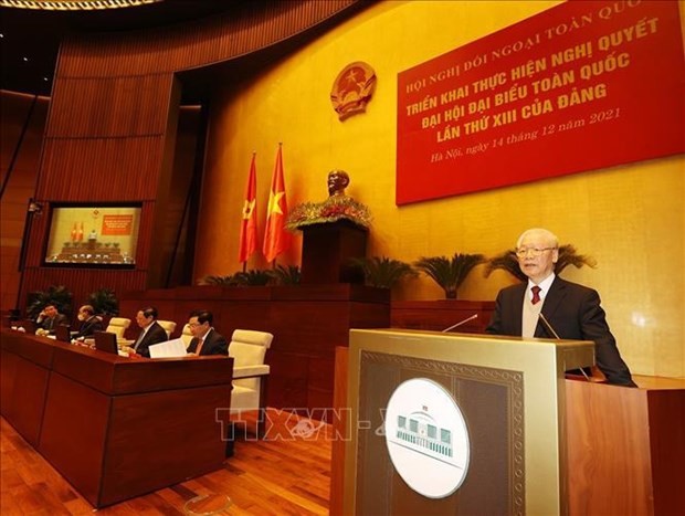 Party General Secretary Nguyen Phu Trong speaks at the national diplomatic conference (Photo: VNA) 