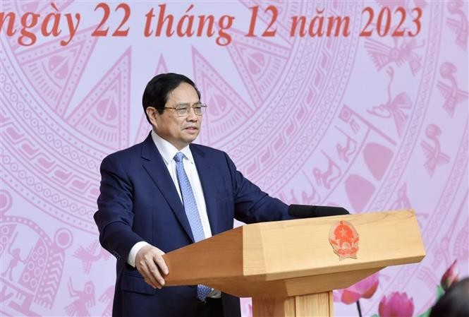 Prime Minister Pham Minh Chinh addresses the conference. (Photo: VNA)