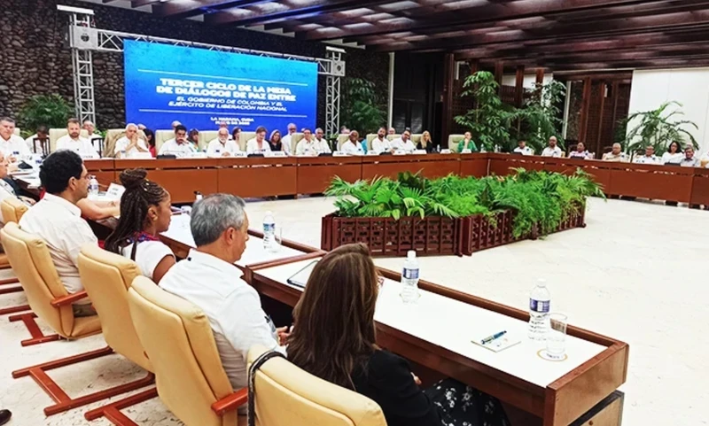 The sixth round of peace negotiations between the Colombian government and the ELN (National Liberation Army). Photo: AGENCIES EFE