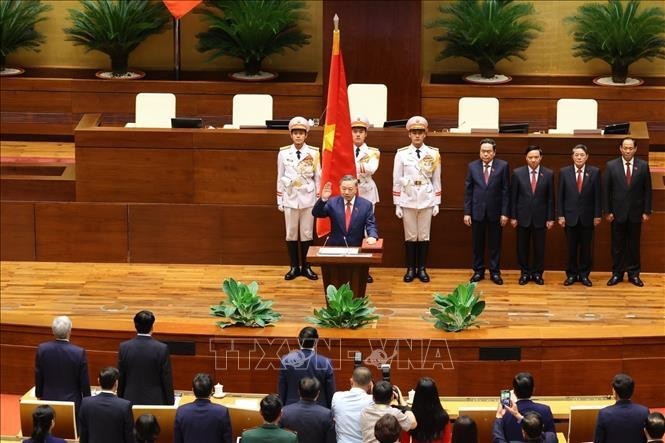 To Lam at the swear-in ceremony (Photo: VNA)