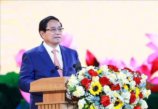 Prime Minister Pham Minh Chinh speaks at the ceremony (Photo: VNA)