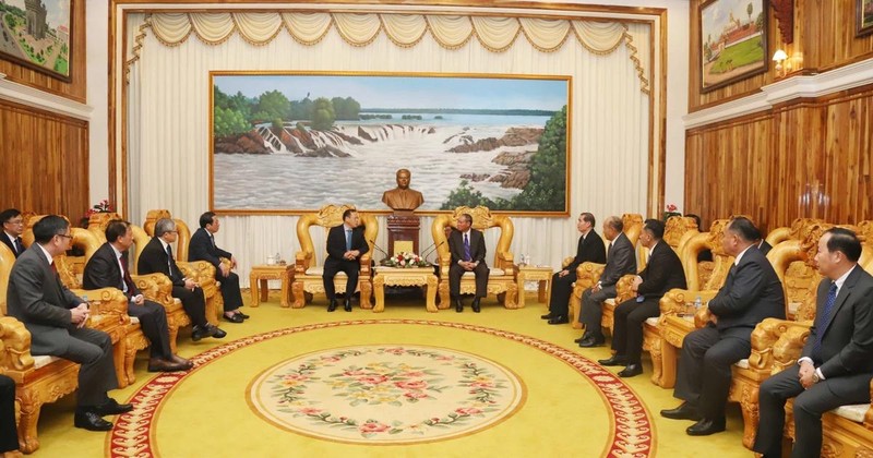 Participants at the conference in Vientiane on December 20 to review the progress of a project on building a resident and citizen identity management system in Laos (Photo: VNA)