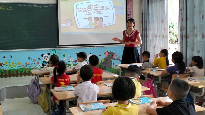 Activities of the San Thang Primary School, Lai Chau City, Lai Chau Province. (Photo: MINH THAO)