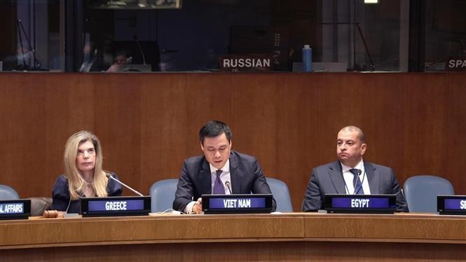 Vietnamese Ambassador Dang Hoang Giang addresses the meeting on December 8. (Source: VNA)