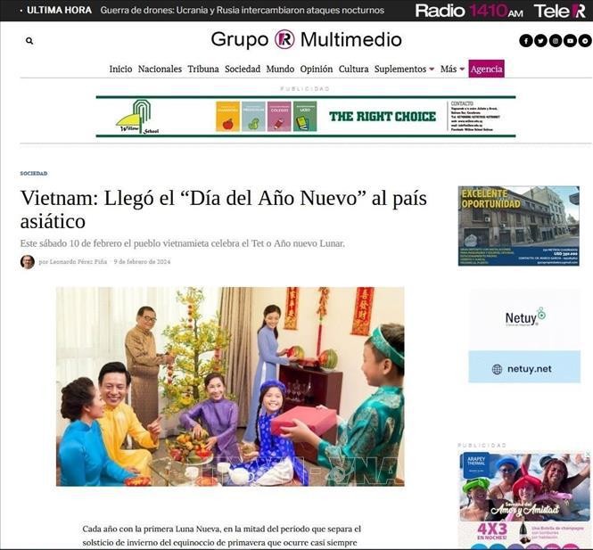 A screenshot of the article (Photo: VNA)