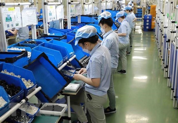 Producing household appliances at a factory of Panasonic Life Solutions Vietnam Co. Ltd in Vietnam-Singapore Industrial Park (VSIP) in Tan Uyen township, Binh Duong province. (Photo: VNA)