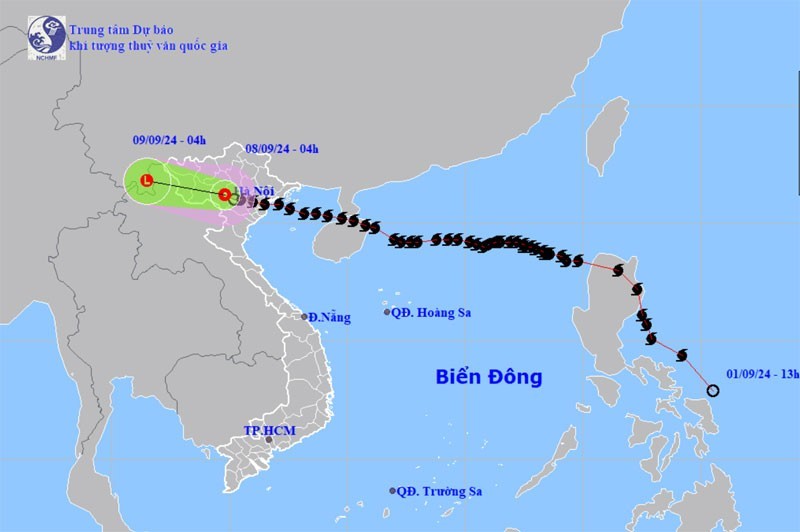 Typhoon Yagi weakened into a tropical depression on the night of September 7 (Photo: National Centre for Hydro-Meteorological Forecast)