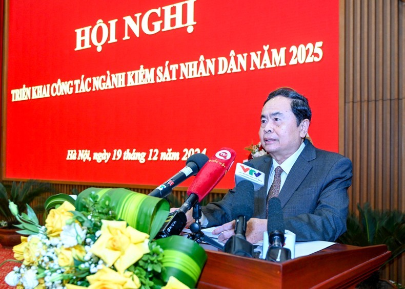 National Assembly Chairman Tran Thanh Man addresses the event (Photo: NDO)